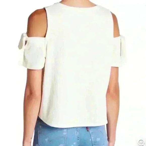 Madewell Size XS Ivory Cold Shoulder Top - Picture 3 of 7